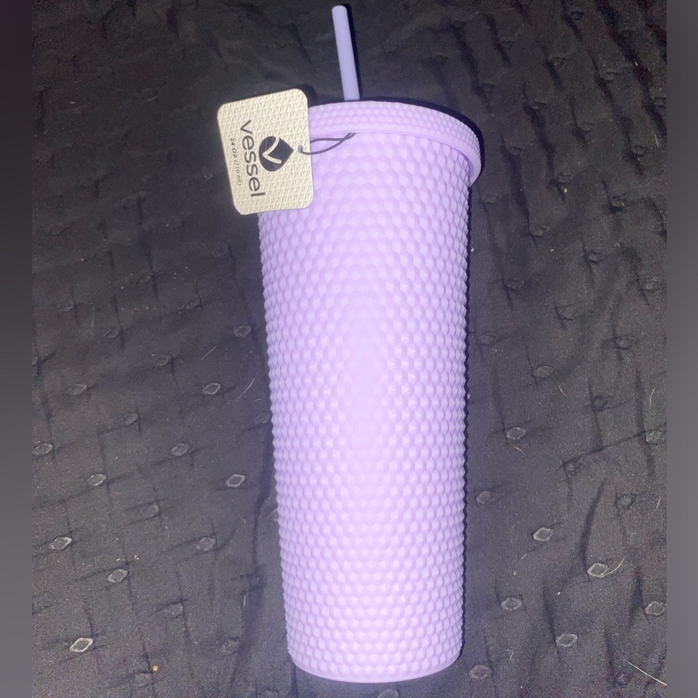 Tumbler Rubberized with Straw, Purple-24oz